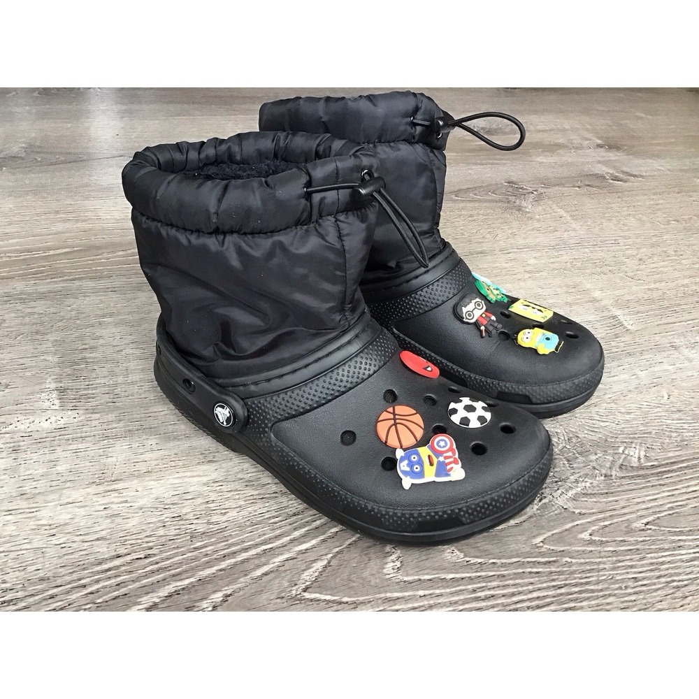 Crocs Classic Lined Neo Puff Lined Winter Boots Mens 4 Womens 6 Black 206630